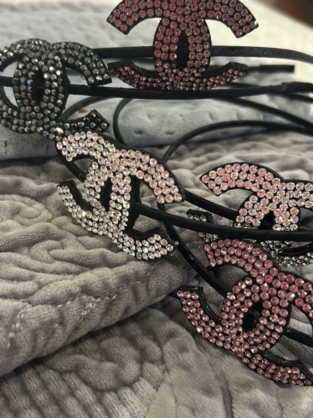 Crystal Logo Hairbands — Pink, Silver or Gunmetal